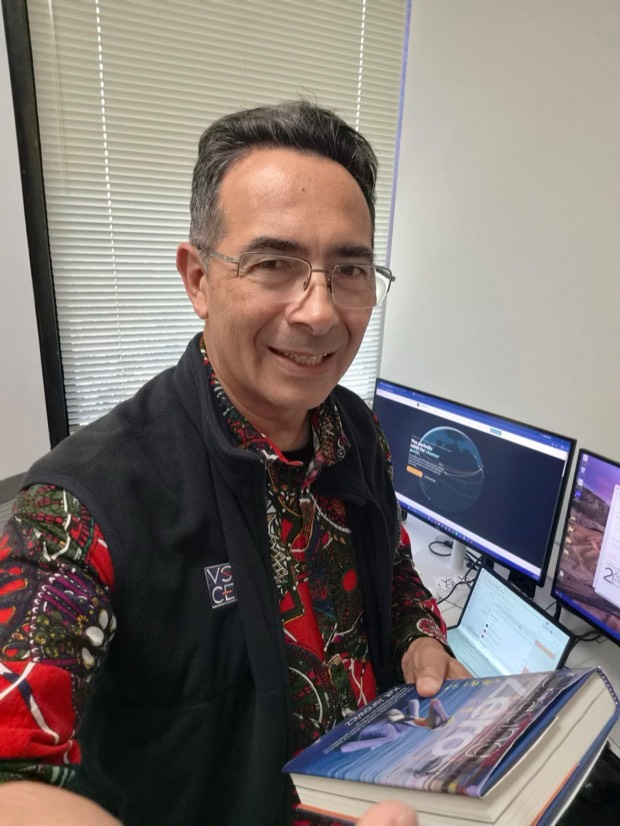 Jesus Vargas with his copy of Chasing Zero